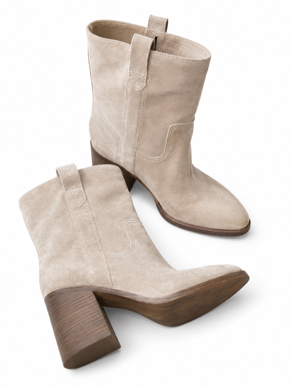 Sole Society Rachill Tan Leather Mid Shaft Boots | Chunky Heel | Size 8.5